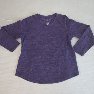 St Johns Bay Sweater Women' Large  Pullover Active Purple Pullover V Neck